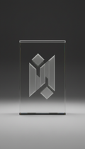 Glass award block with personalized inscription