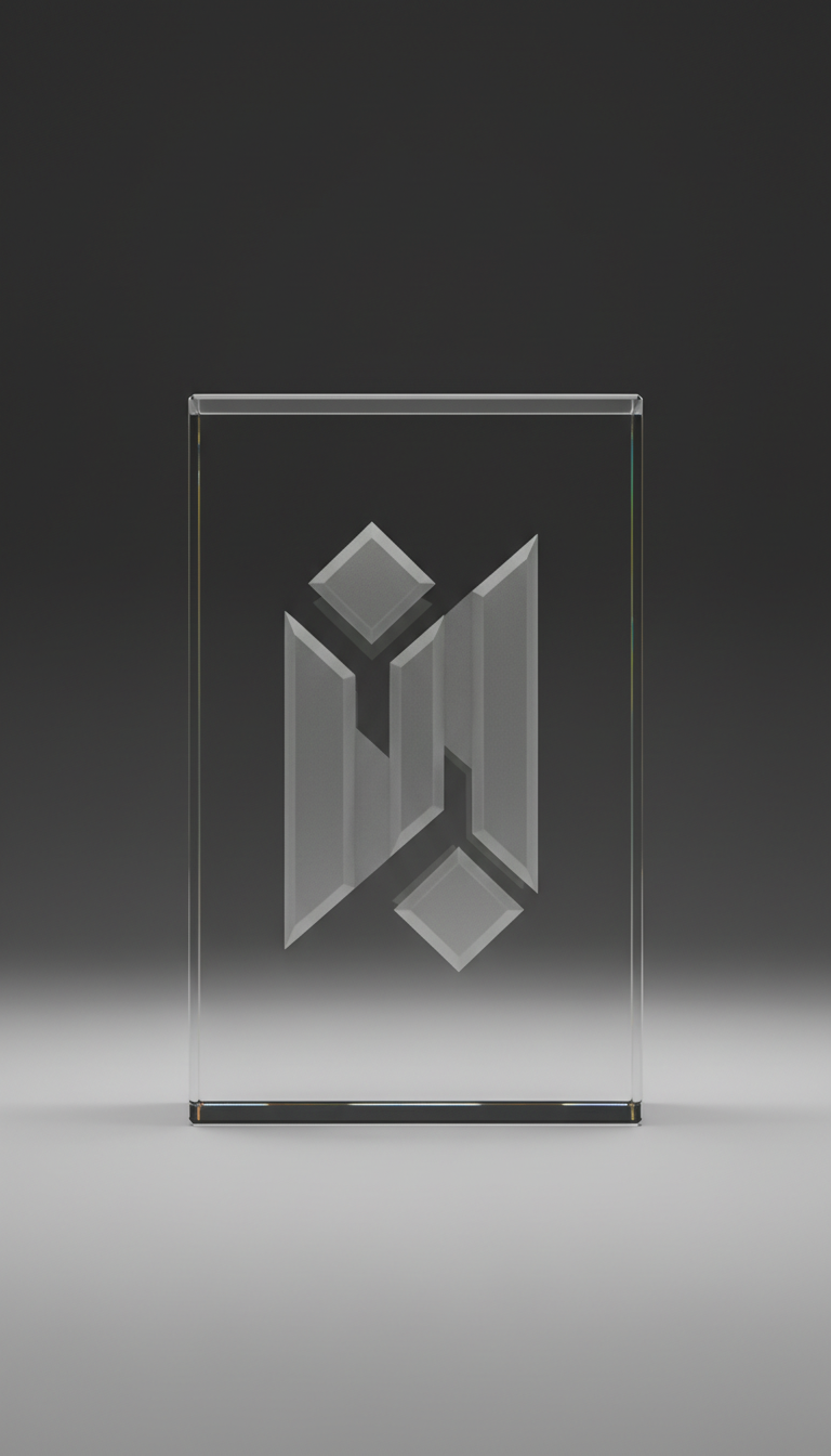 Glass award block with personalized inscription