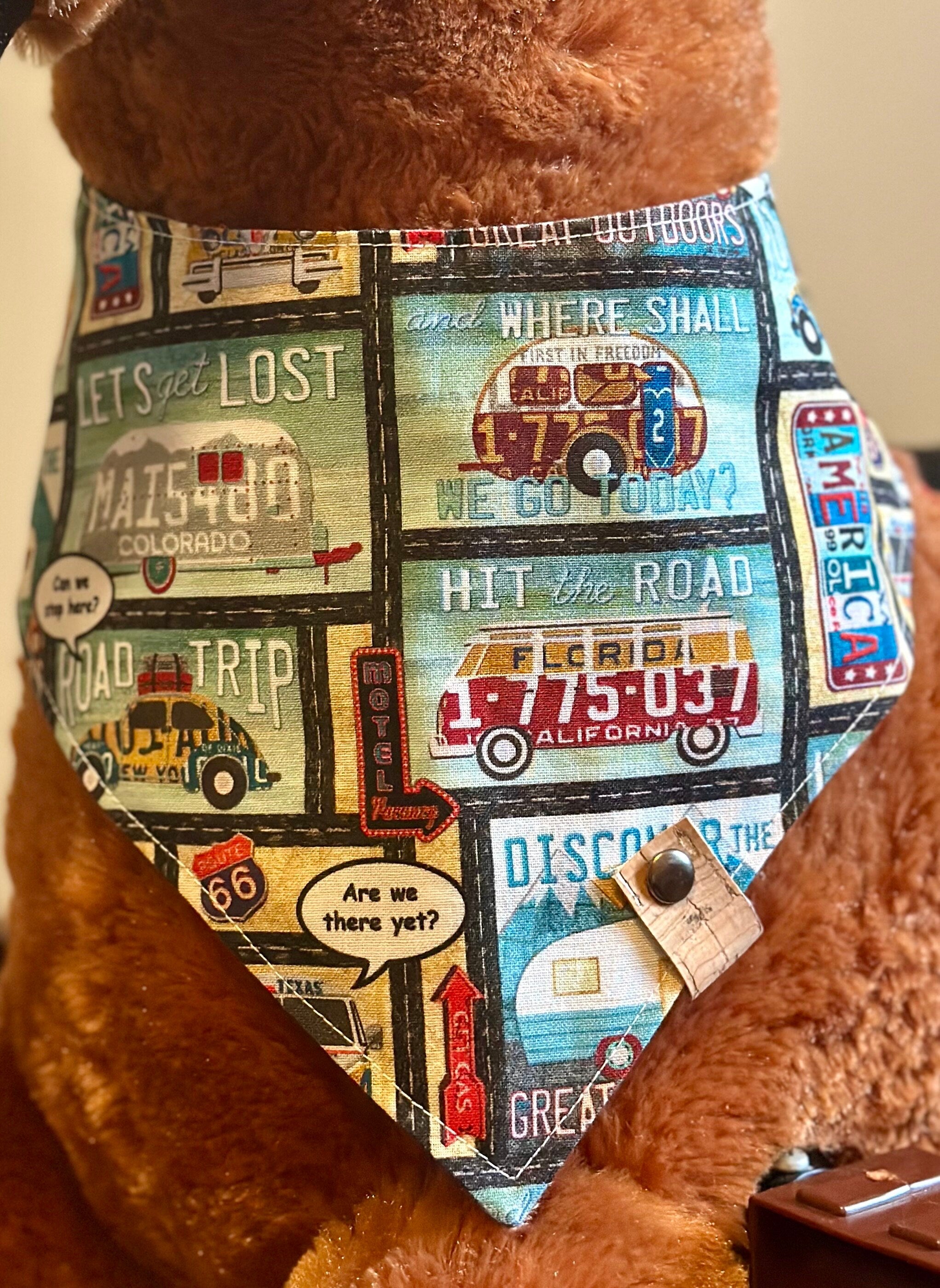 RV Life Dog Bandana: Route 66 Camping Adventure Pet Scarf