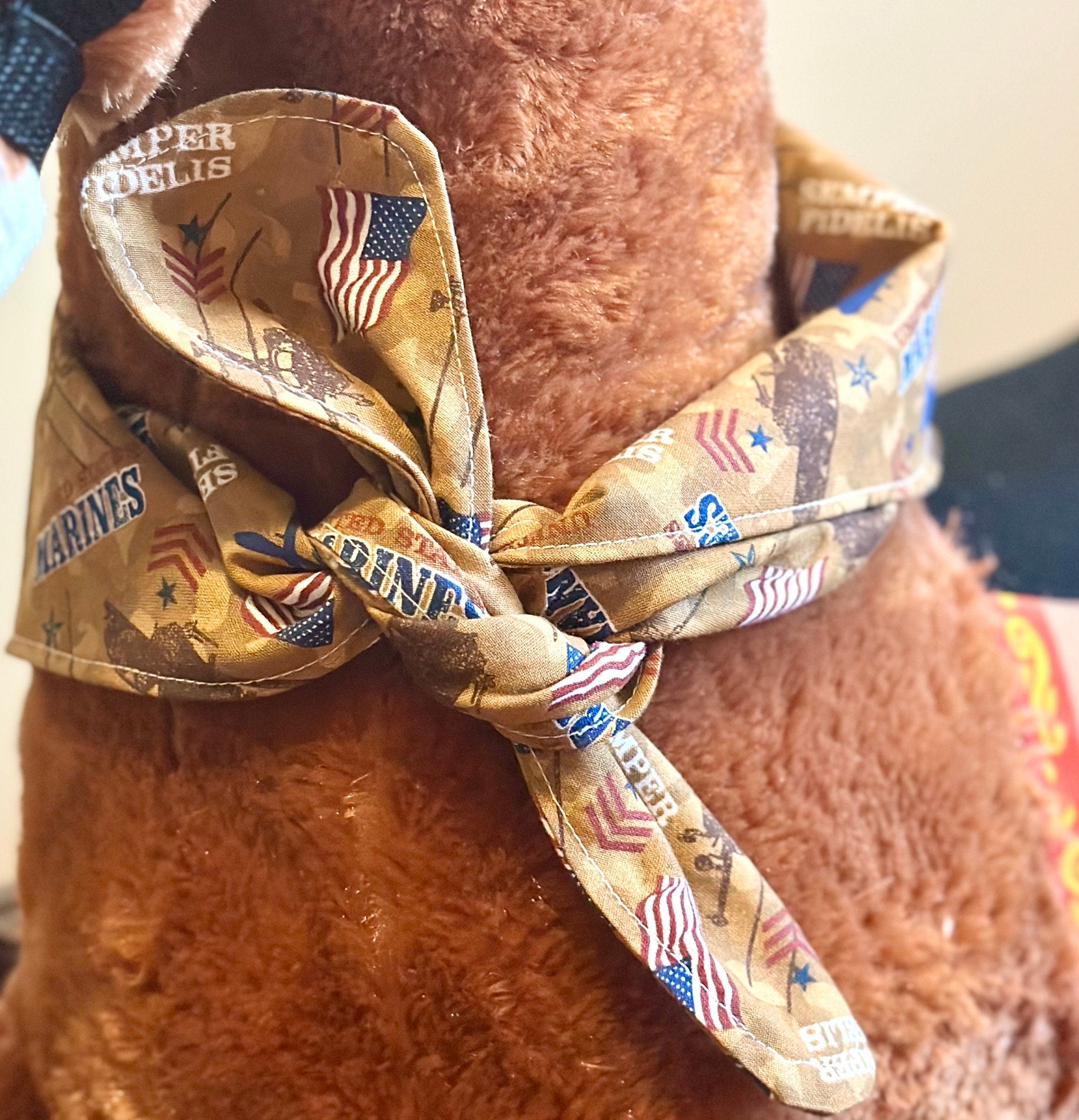 US Marine Corps Dog Bandana: Semper Fi Tie-On Cotton Scarf