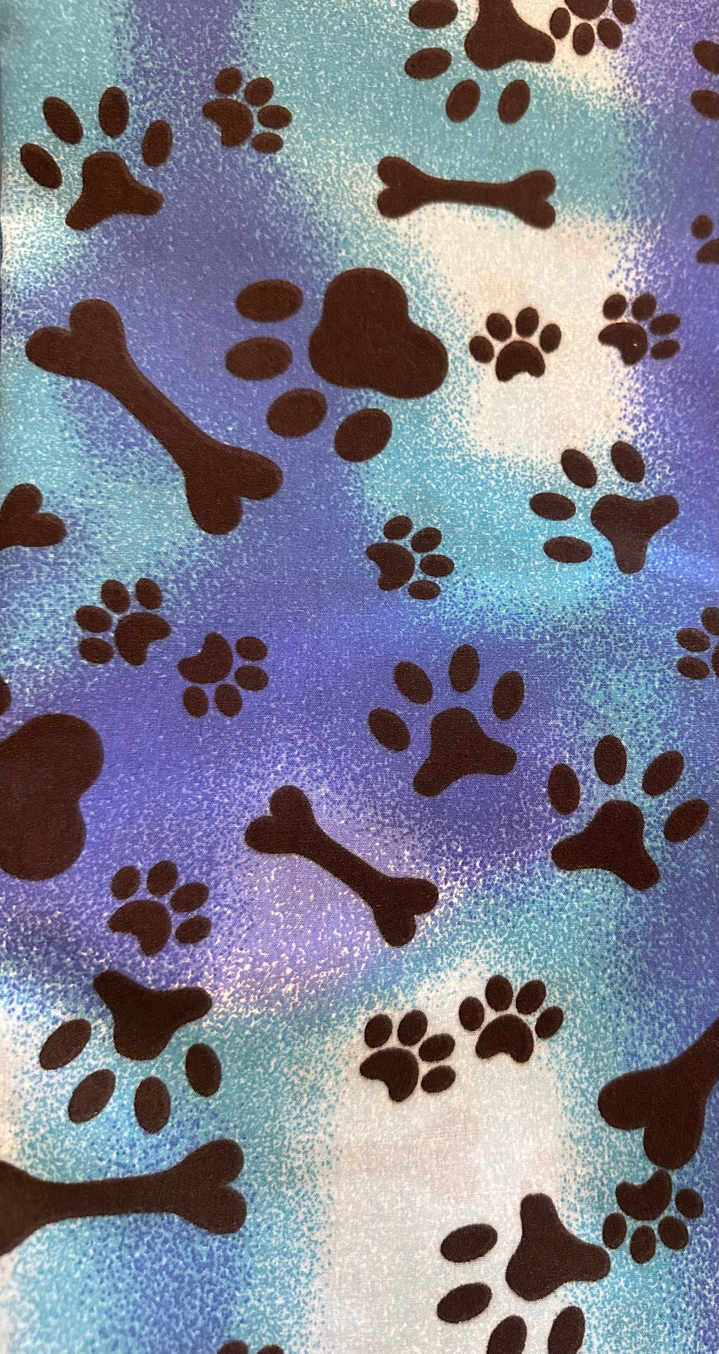 Blue Bone Print Dog Bandana - Handmade Cotton Tie-On Scarf