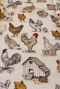 Country Cutie Dog Bandana – Farmhouse Chicken Print Tie-On Scarf for Dogs