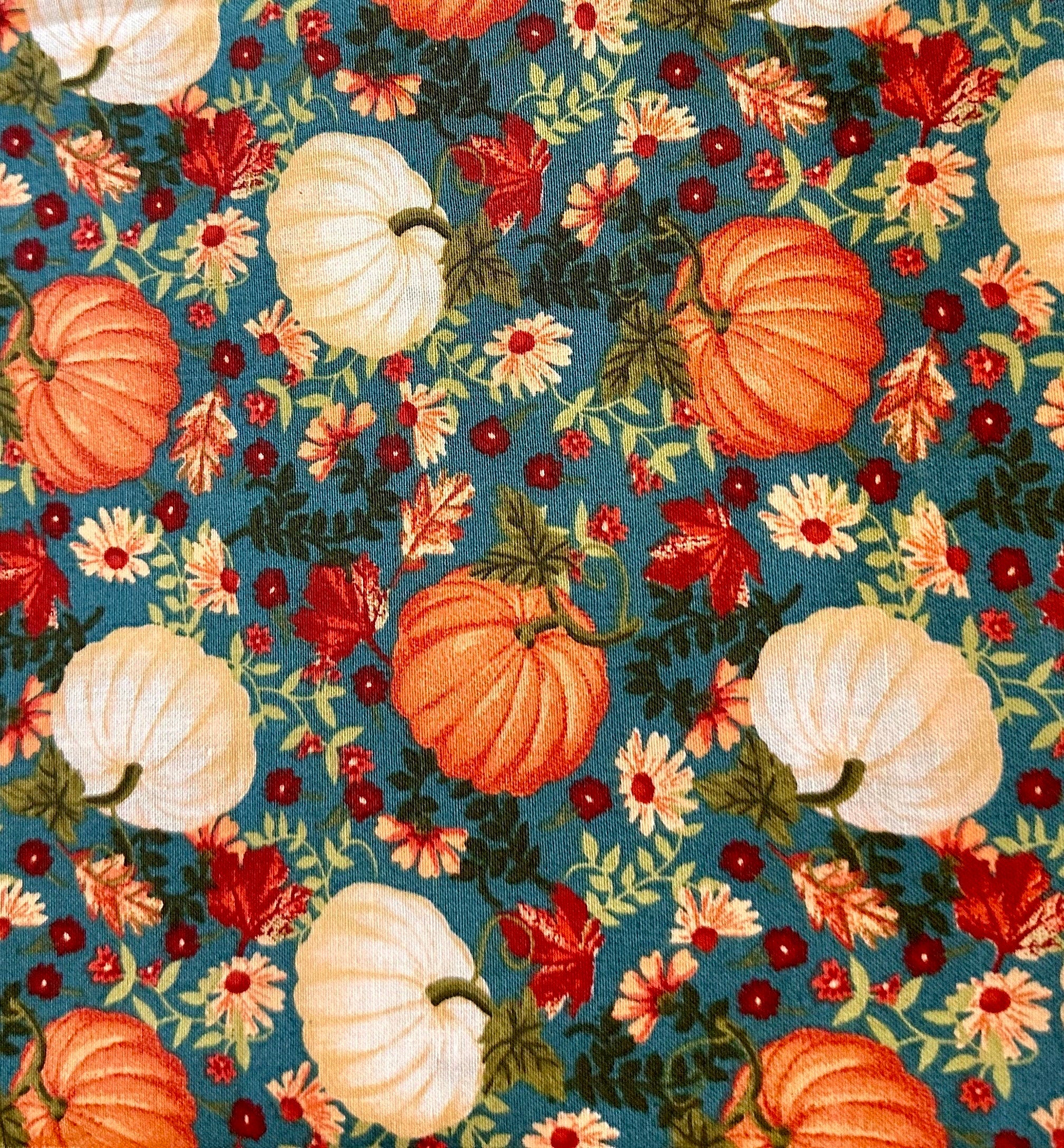 Pumpkin Dog Bandana: Fall Print Tie-On Cotton Scarf