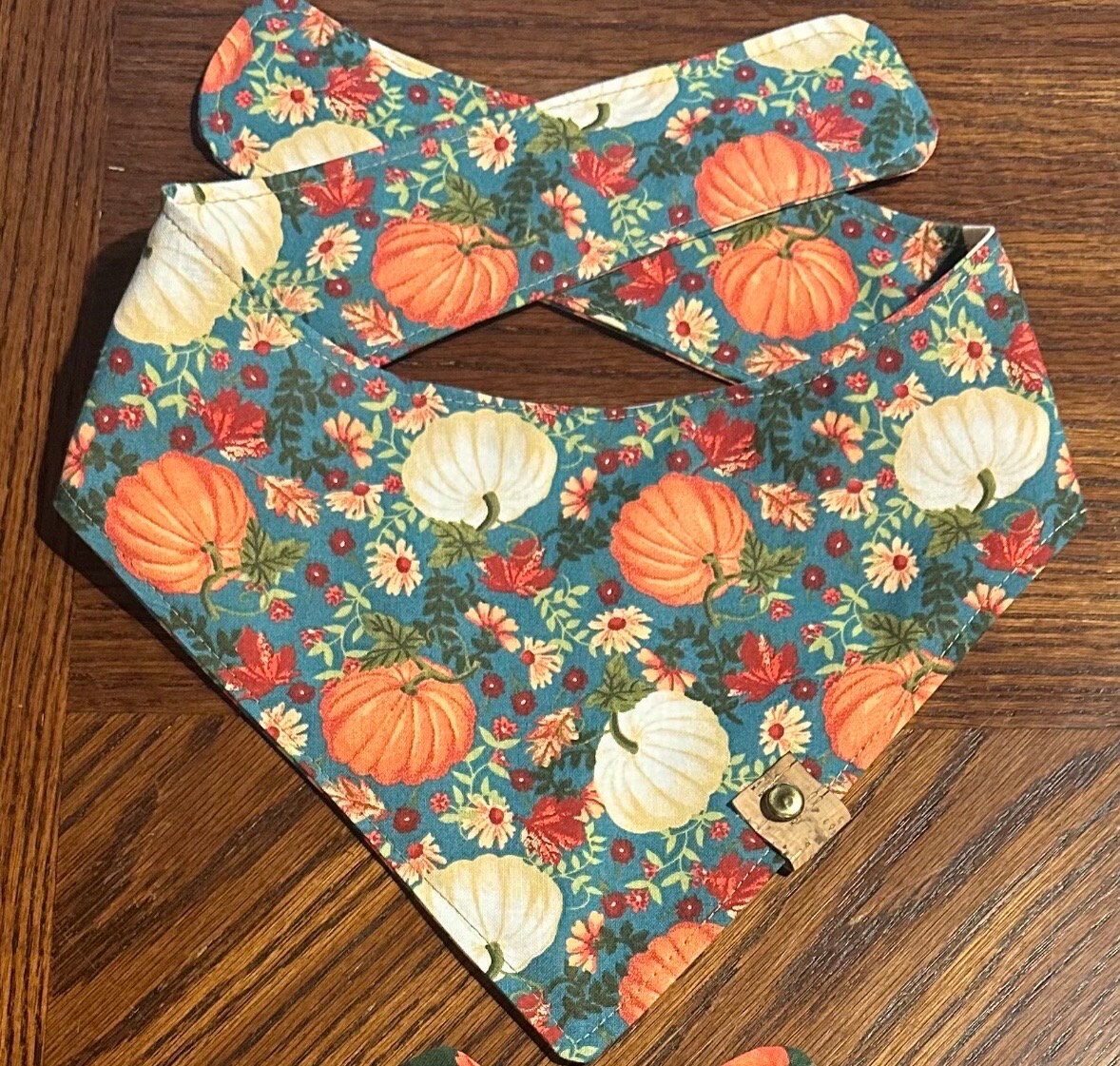 Pumpkin Dog Bandana: Fall Print Tie-On Cotton Scarf