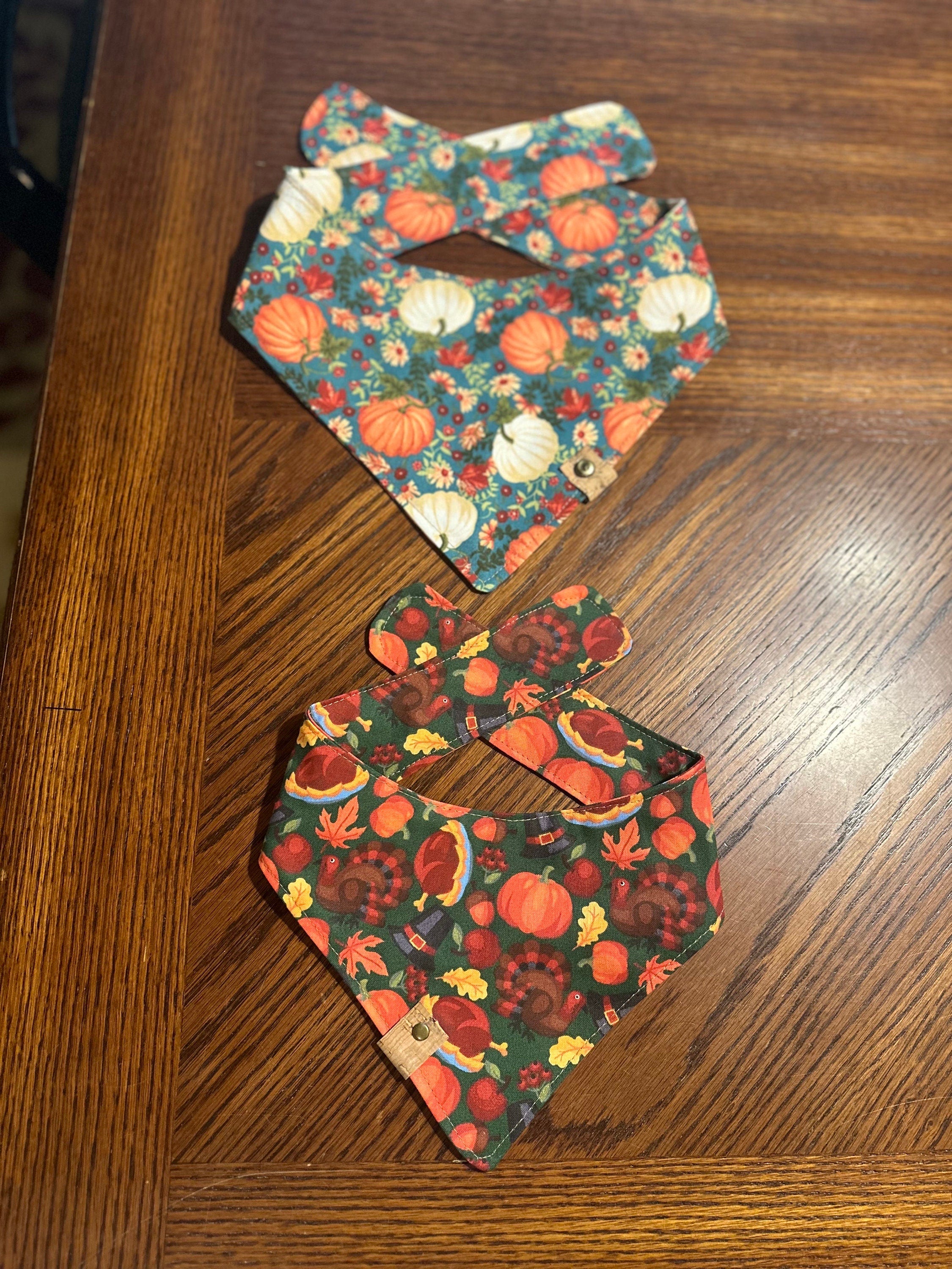 Dog Bandana | Thanksgiving | Custom | Tie On | Turkey | Pumpkin Pie