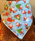 Christmas Dog Bandana: Handmade Santa & Tree Print Holiday Scarf