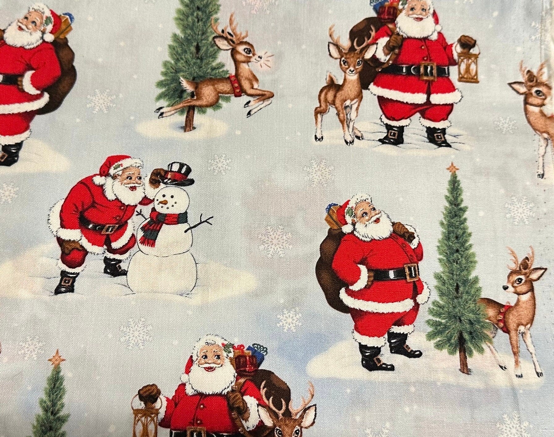 Christmas Dog Bandana: Santa, Snowmen & Rudolph - Handmade Holiday Scarf