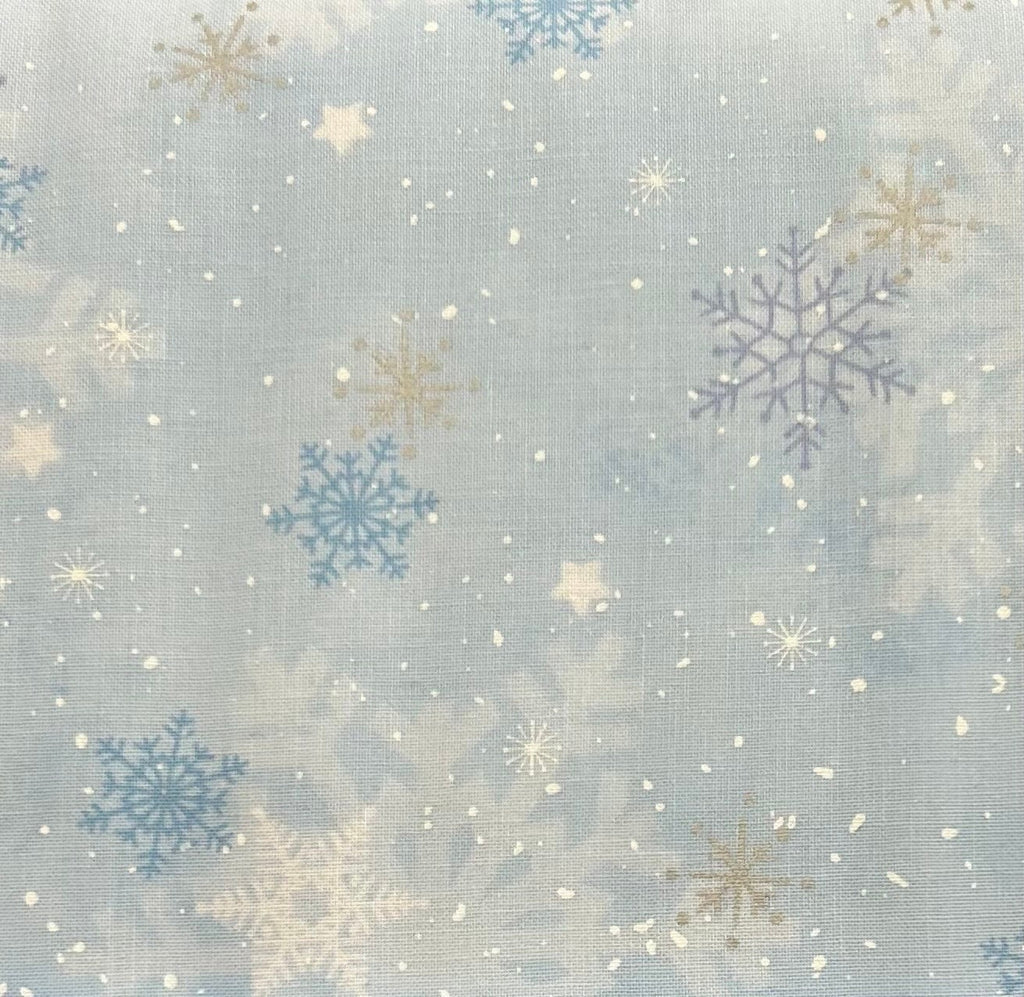 Winter Dog Bandana – Blue Snowflake Print Tie-On Scarf – Handmade Cold Weather Pet Accessory
