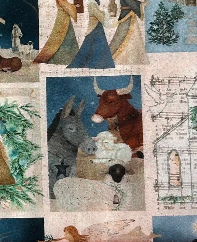 Christmas Dog Bandana – Nativity Scene Tie-On Scarf – Faith-Based Holiday Pet Accessory