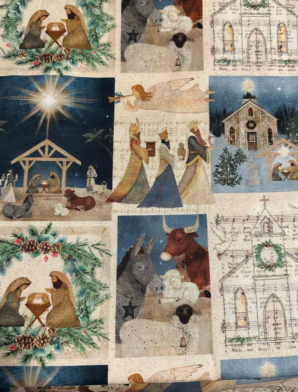 Christmas Dog Bandana – Nativity Scene Tie-On Scarf – Faith-Based Holiday Pet Accessory