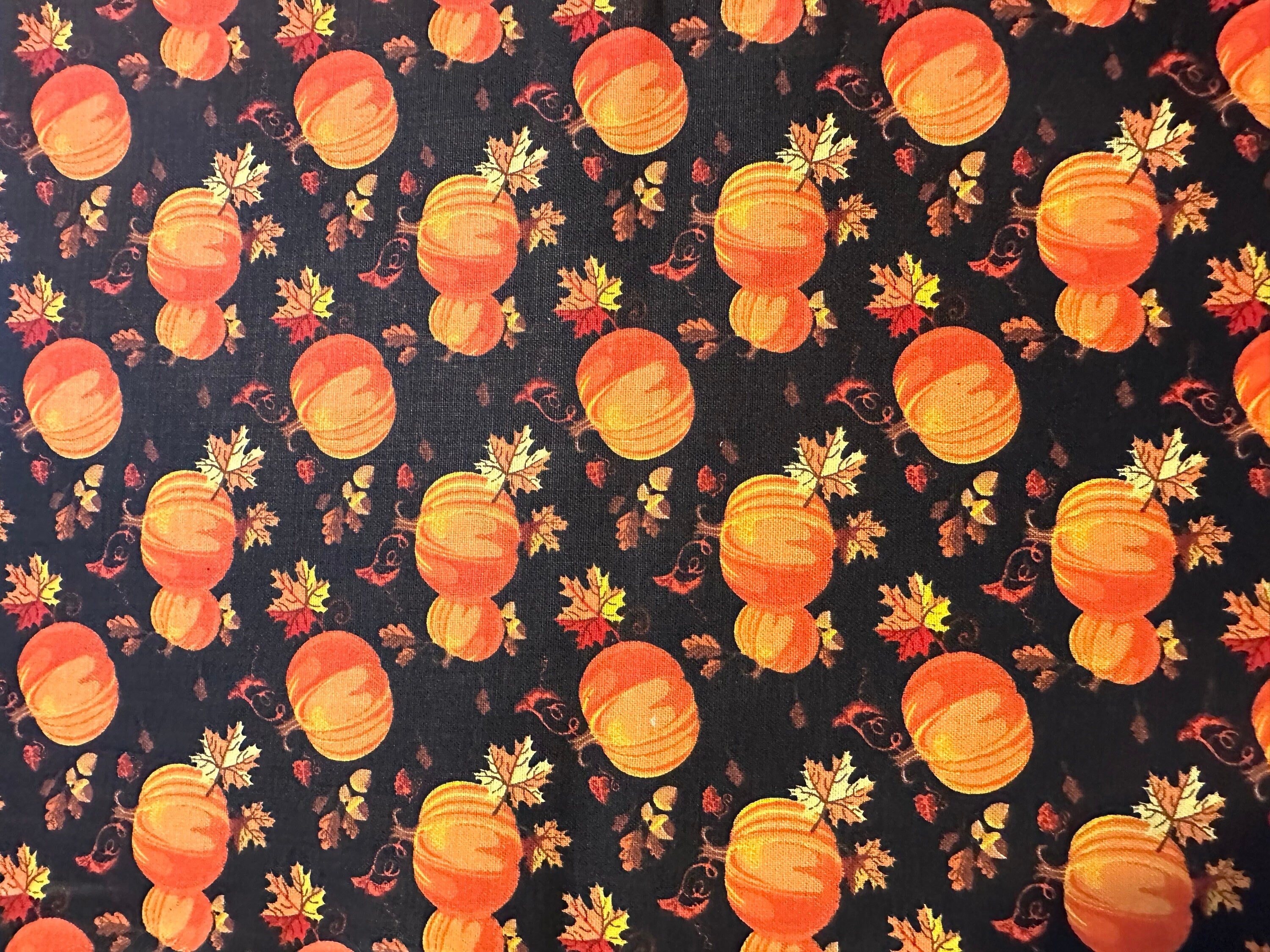 Autumn Leaves and Pumpkins Dog Bandana – Handmade Tie-On Fall Pet Scarf – Cozy Seasonal Accessory