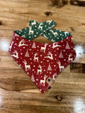 Reindeer Christmas Dog Bandana: Handmade Holiday Tie-On Scarf