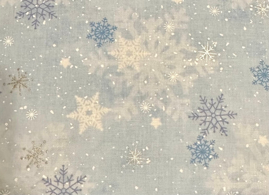 Winter Dog Bandana – Blue Snowflake Print Tie-On Scarf – Handmade Cold Weather Pet Accessory