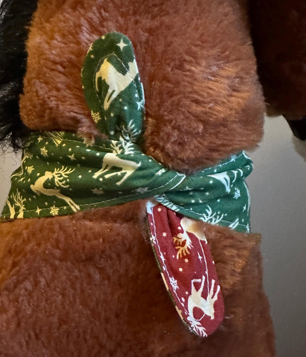 Reindeer Christmas Dog Bandana: Handmade Holiday Tie-On Scarf