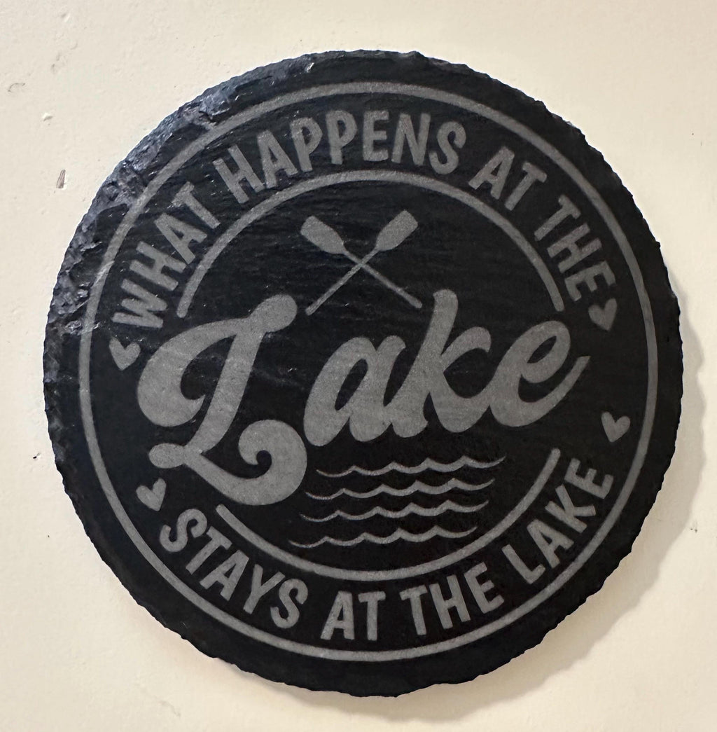 Lake-Themed Slate Coaster Set (Set of 4) – Lake Life Inspired Drink Coasters