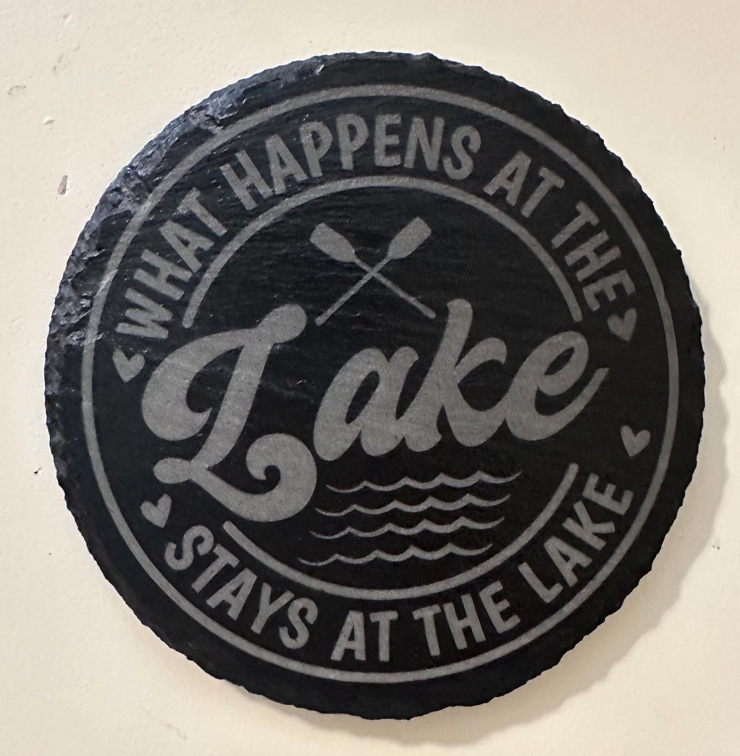 Lake-Themed Slate Coaster Set (Set of 4) – Lake Life Inspired Drink Coasters