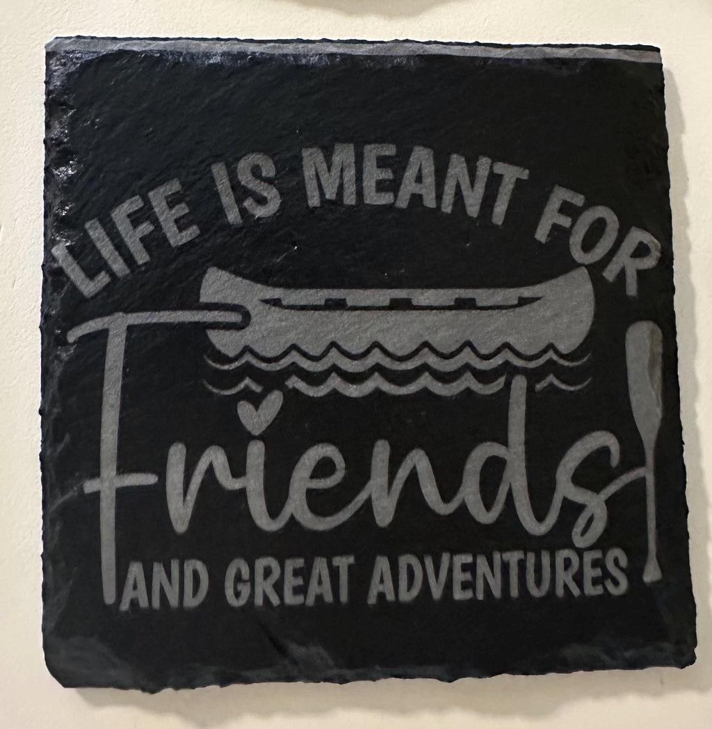 Lake-Themed Slate Coaster Set (Set of 4) – Lake Life Inspired Drink Coasters