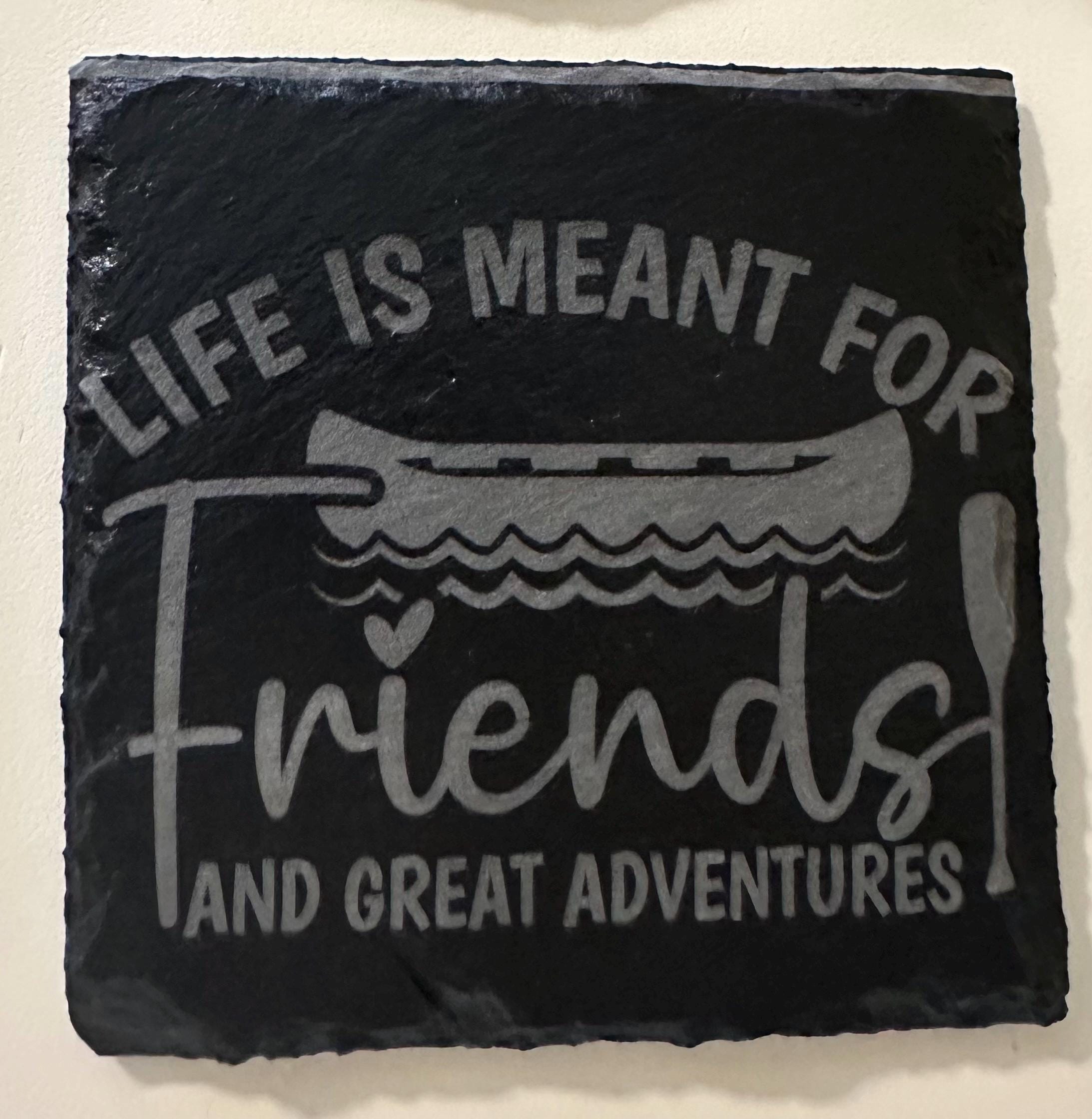Lake-Themed Slate Coaster Set (Set of 4) – Lake Life Inspired Drink Coasters