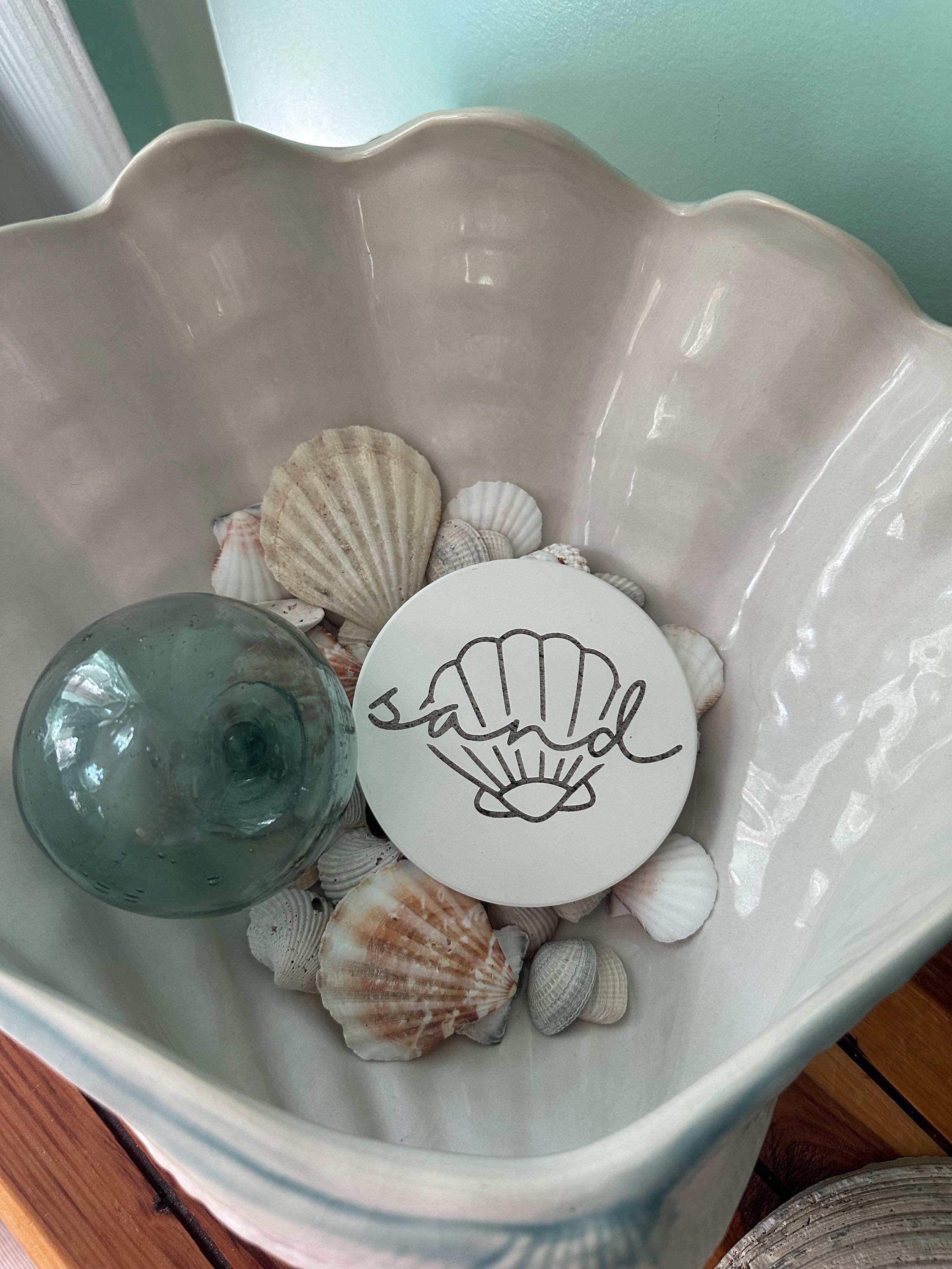 Beach Themed Ceramic Coasters: Coastal Ocean Decor, Set of 4