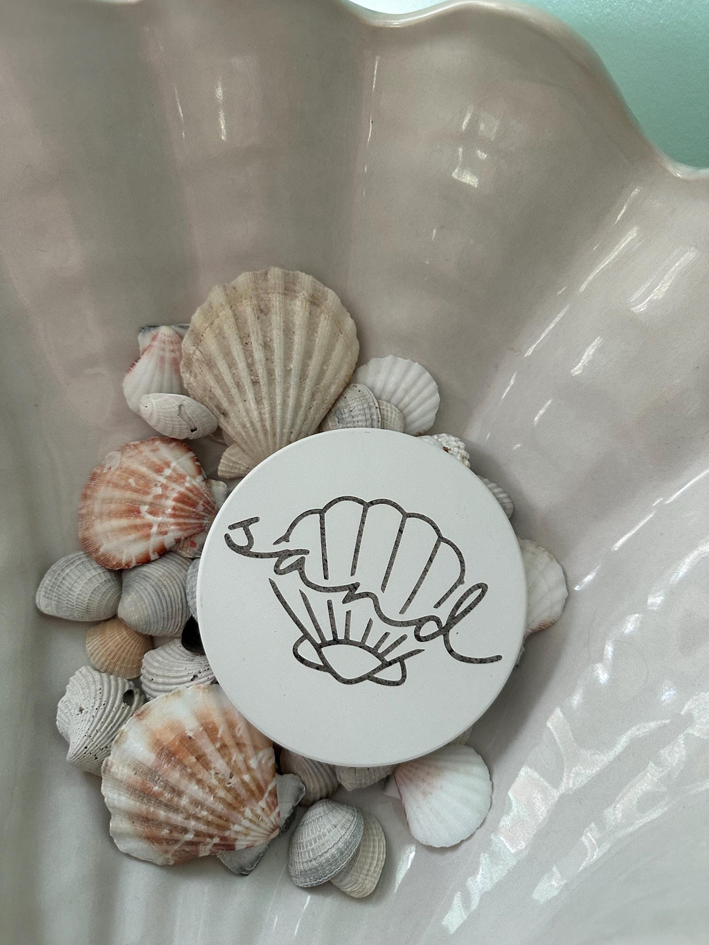 Beach Themed Ceramic Coasters: Coastal Ocean Decor, Set of 4