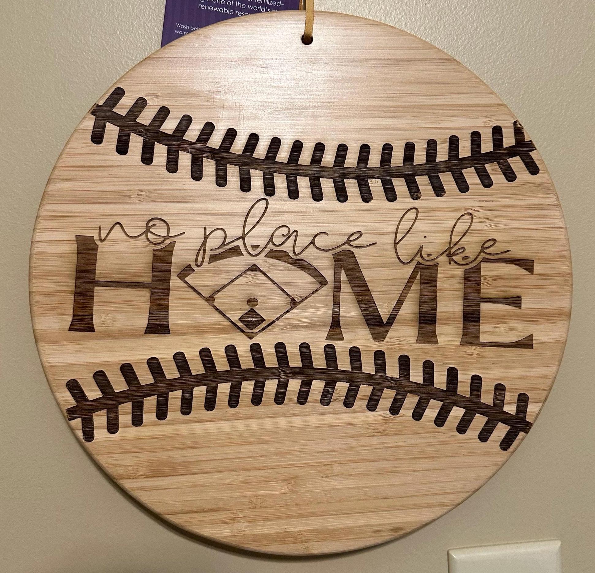 Baseball Bamboo Cutting Board: Sports Fan Kitchen Decor