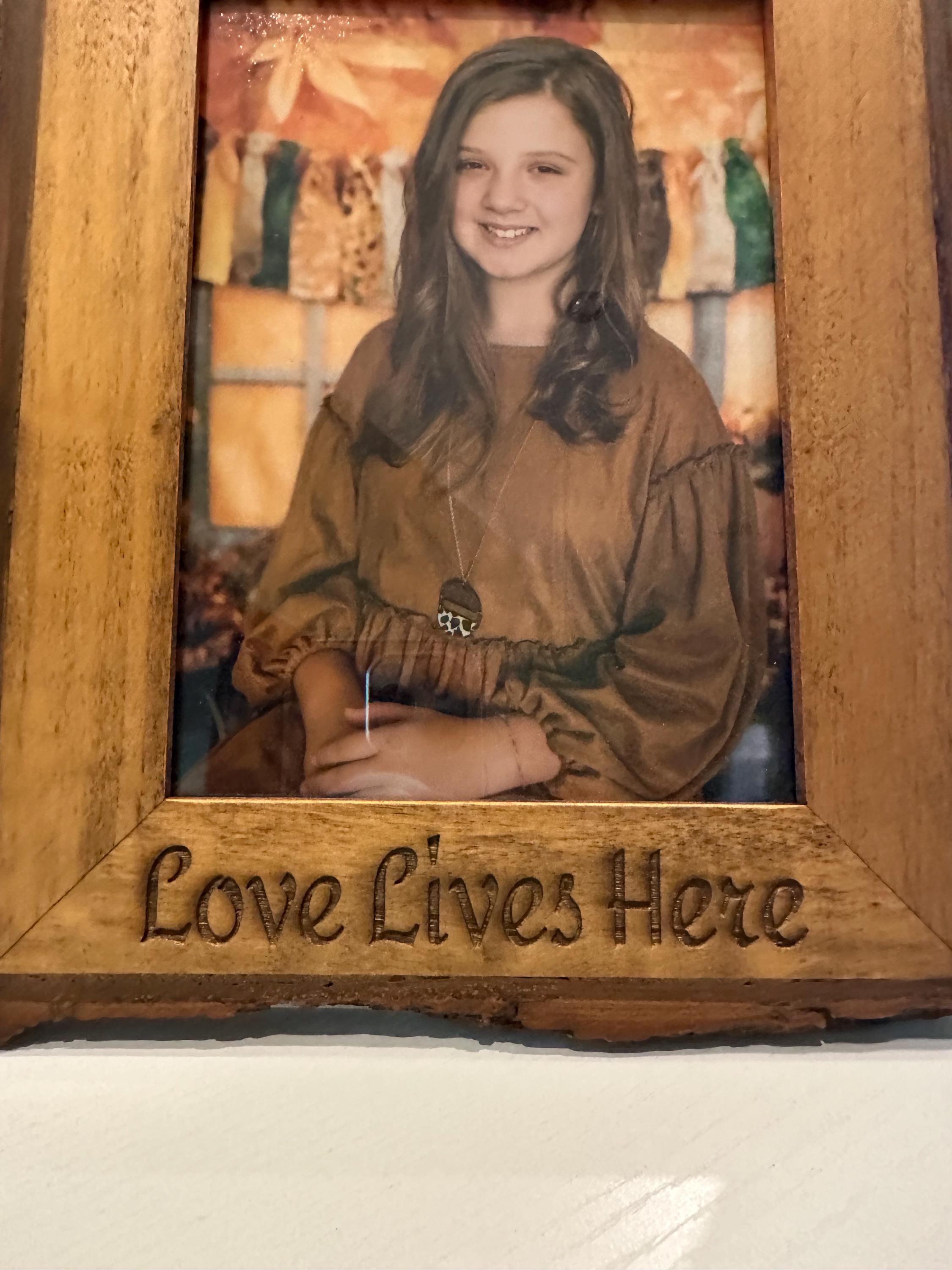 Laser Engraved Rustic Wood Picture Frame 5x7 - "Love Lives Here"