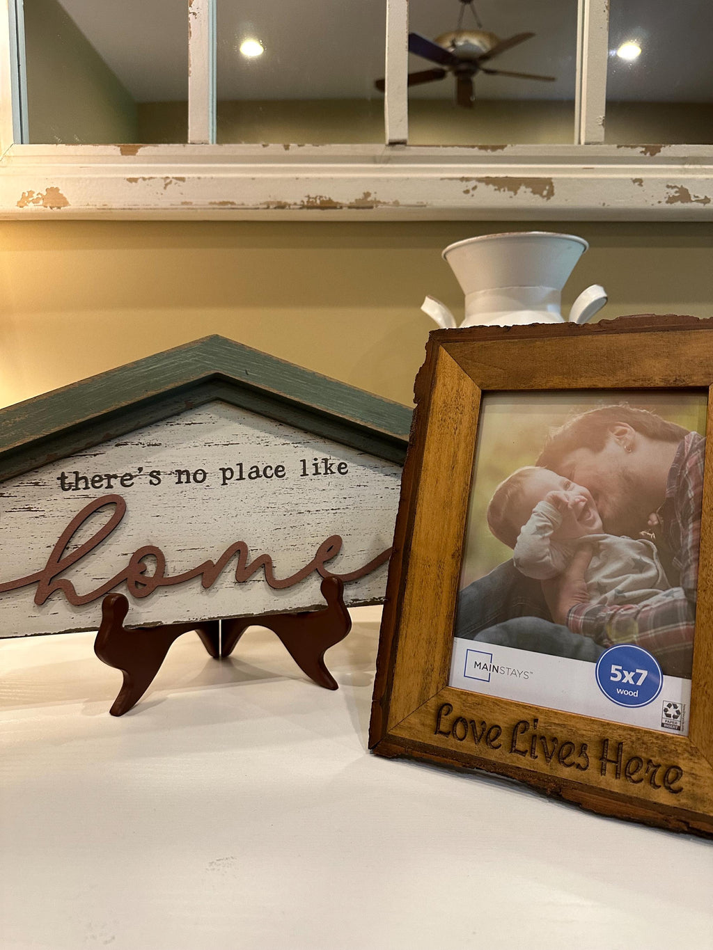 Laser Engraved Rustic Wood Picture Frame 5x7 - "Love Lives Here"