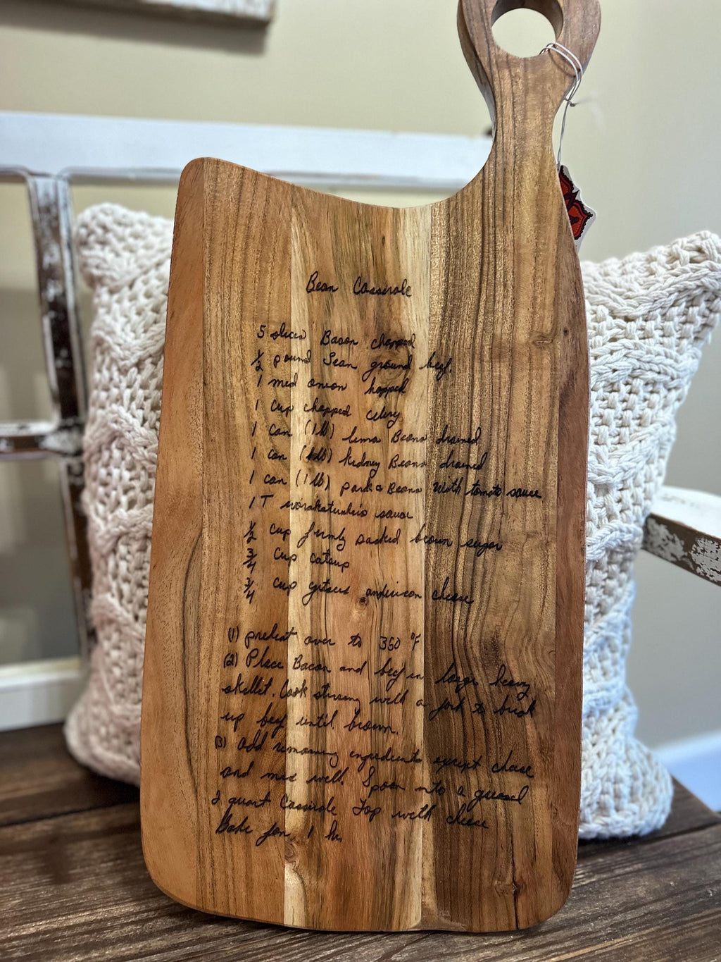 Personalized Recipe Cutting Board | Laser Engraved Handwritten Family Keepsake