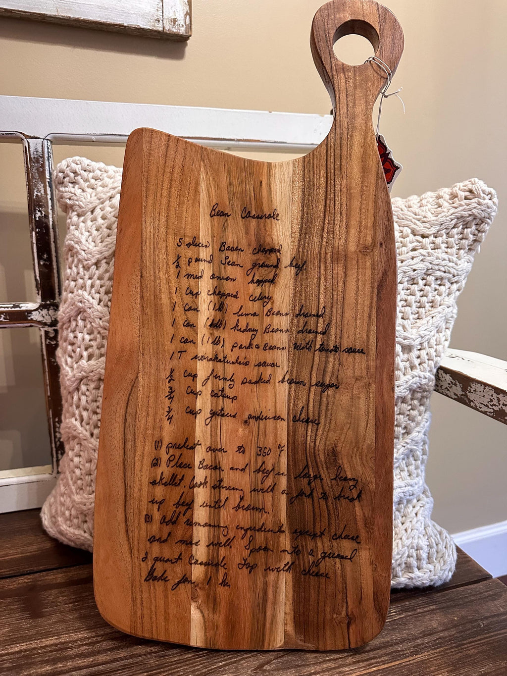 Personalized Recipe Cutting Board | Laser Engraved Handwritten Family Keepsake