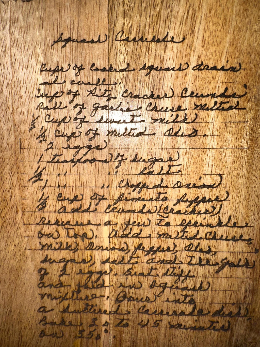 Personalized Recipe Cutting Board | Laser Engraved Handwritten Family Keepsake
