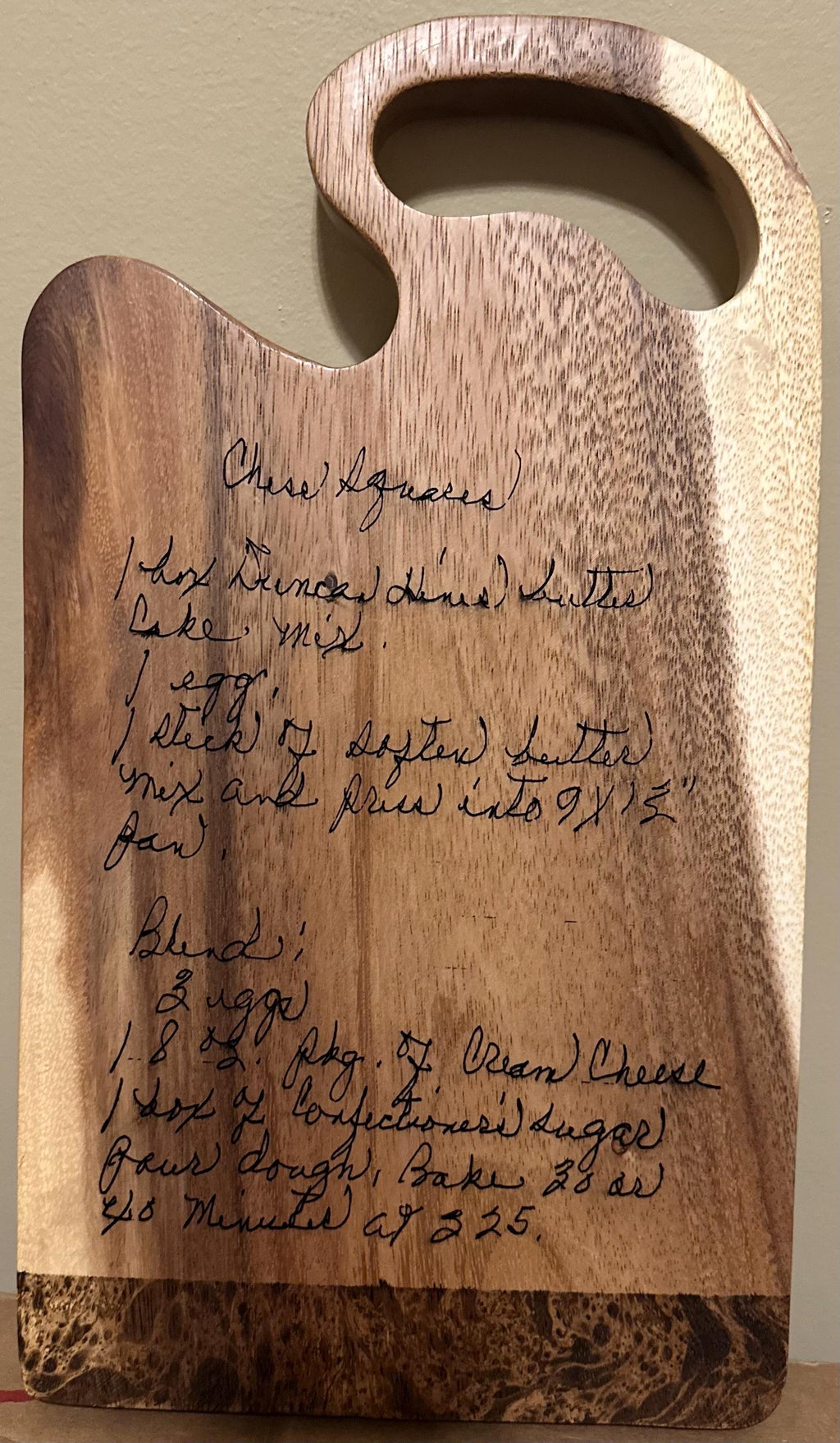 Personalized Recipe Cutting Board | Laser Engraved Handwritten Family Keepsake