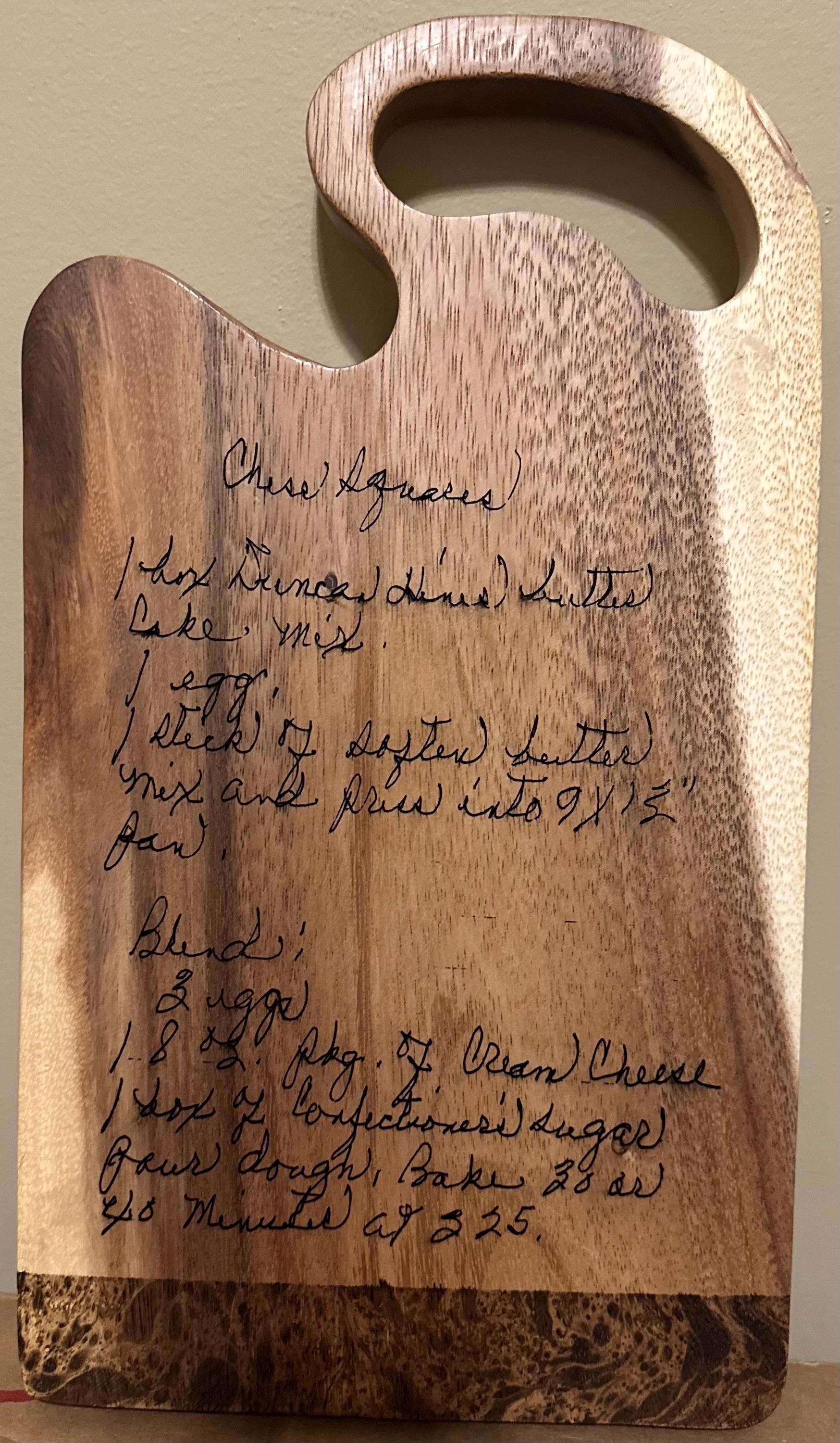 Personalized Recipe Cutting Board | Laser Engraved Handwritten Family Keepsake