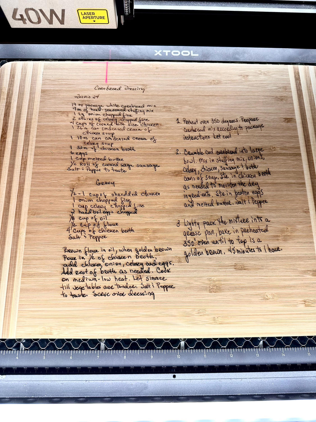 Personalized Recipe Cutting Board | Laser Engraved Handwritten Family Keepsake