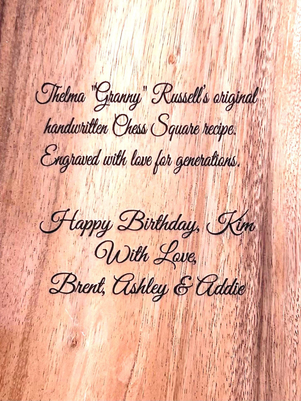Personalized Recipe Cutting Board | Laser Engraved Handwritten Family Keepsake
